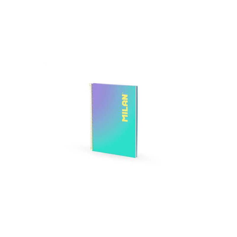 CUADERNO ESPIRAL MILAN COLECCION SUNSET DIN A4 TAPA DURA 90 HOJAS 95 GR CUADRICULA 5 MM VERDE