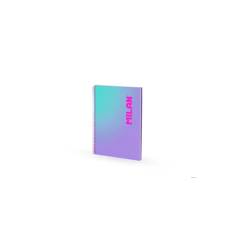 CUADERNO ESPIRAL MILAN COLECCION SUNSET DIN A4 TAPA DURA 90 HOJAS 95 GR CUADRICULA 5 MM LILA
