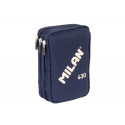 PLUMIER ESCOLAR MILAN 430 SINCE 1918 TRIPLE CREMALLERA CON ACCESORIOS COLOR AZUL 200X75X135 MM