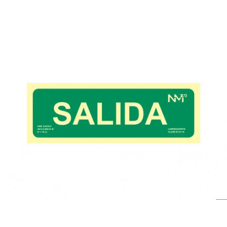 PICTOGRAMA ARCHIVO 2000 SALIDA PVC HOMOLOGADA VERDE LUMINISCENTE 300X105 MM