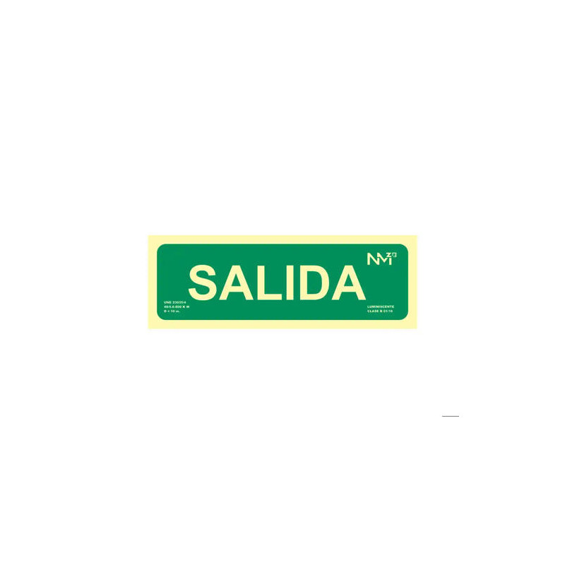 PICTOGRAMA ARCHIVO 2000 SALIDA PVC HOMOLOGADA VERDE LUMINISCENTE 300X105 MM