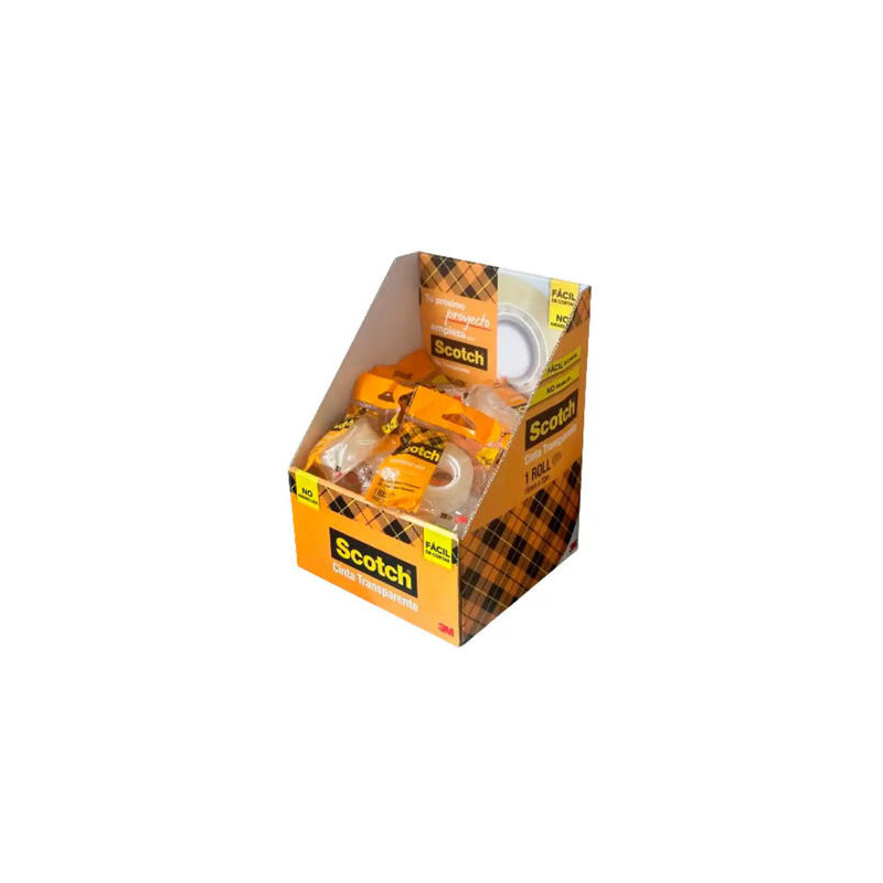 CINTA ADHESIVA SCOTCH 508 TRANSPARENTE 33X19 MM FACIL DE CORTAR EXPOSITOR DE 48 UNIDADES