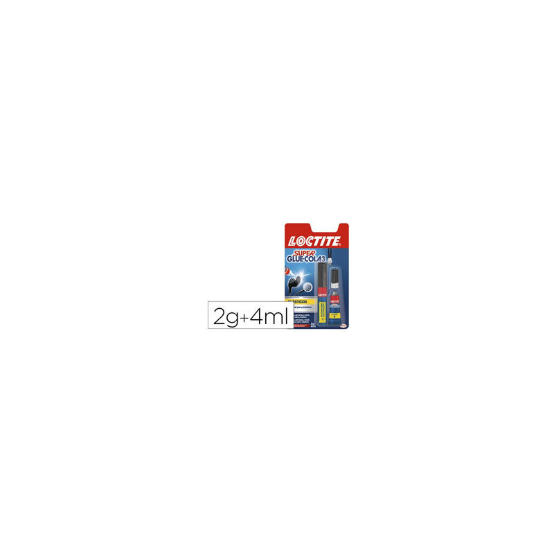PEGAMENTO LOCTITE SUPER GLUE 3 ADHESIVO INSTANTANEO ESPECIAL PLASTICO DIFICILES BLISTER 1 TUBO 2 GR 