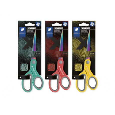 TIJERAS STAEDTLER NORIX 965 ACERO INOXIDABLE MANGO ERGONOMICO LONGITUD 21 CM
