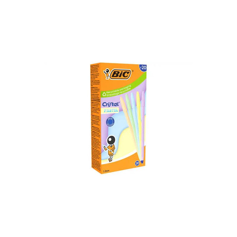 BOLIGRAFO BIC CRISTAL PASTEL COLORES SURTIDOS PUNTA 1 MM