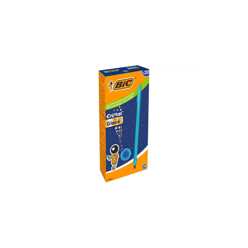 BOLIGRAFO BIC CRISTAL GLACE AZUL PUNTA 1 MM
