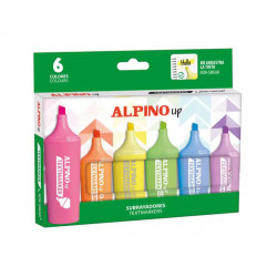ROTULADOR FLUORESCENTE ALPINO UP CAJA DE 6 UNIDADES COLORES SURTIDOS