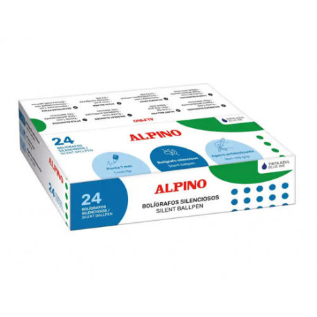 BOLIGRAFO ALPINO SILENCIOSO AGARRE ANTIDESLIZANTE TINTA AZUL PUNTA 1 MM