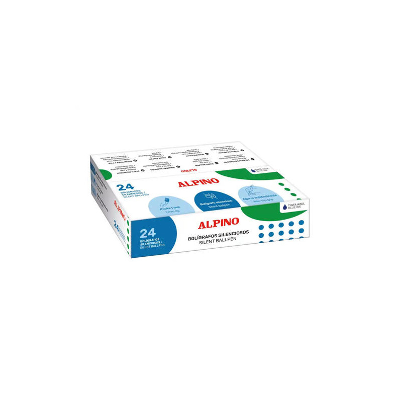 BOLIGRAFO ALPINO SILENCIOSO AGARRE ANTIDESLIZANTE TINTA AZUL PUNTA 1 MM