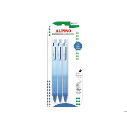 BOLIGRAFO ALPINO SILENCIOSO AGARRE ANTIDESLIZANTE TINTA AZUL PUNTA 1 MM BLISTER DE 3 UNIDADES