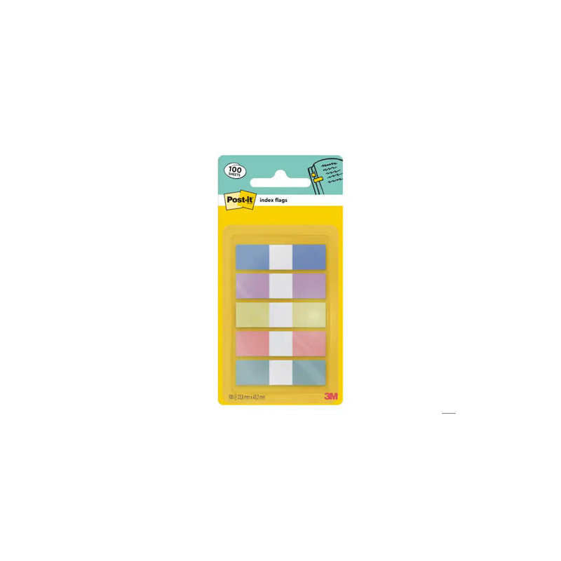 BANDERITAS SEPARADORAS DISPENSADOR POST-IT INDEX FLAGS 683-5 PASTELO 11,9X43,2 MM PACK DE 20 UNIDADE