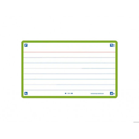 FICHA DE REVISION OXFORD FLASHCARDS 2.0 75X125 MM 250 G RAYADO HORIZONTAL COLOR VERDE MENTA PAQUETE 
