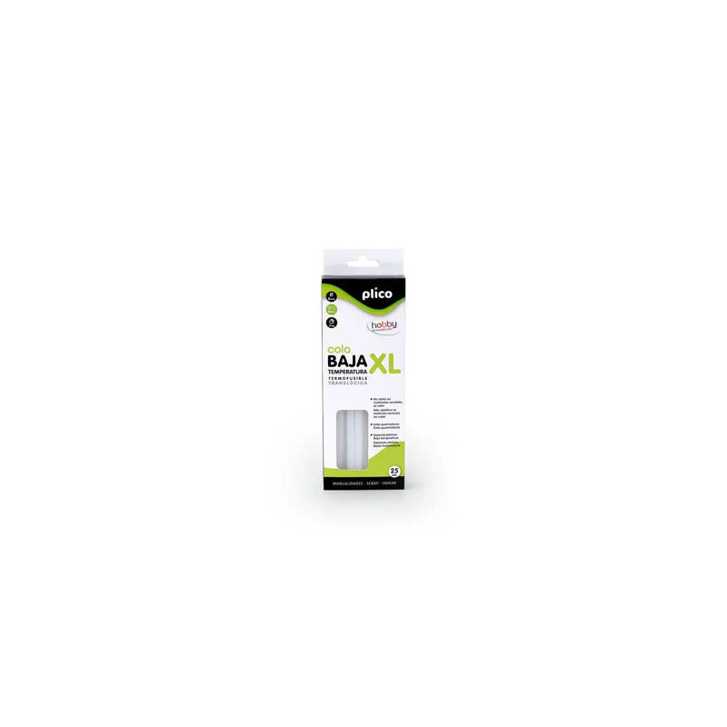 BARRA TERMOFUSIBLE PLICO COLA MINI XL BAJA TEMPERATURA 8 MM DIAMETRO X 200 MM DE ALTO BLISTER DE 25 