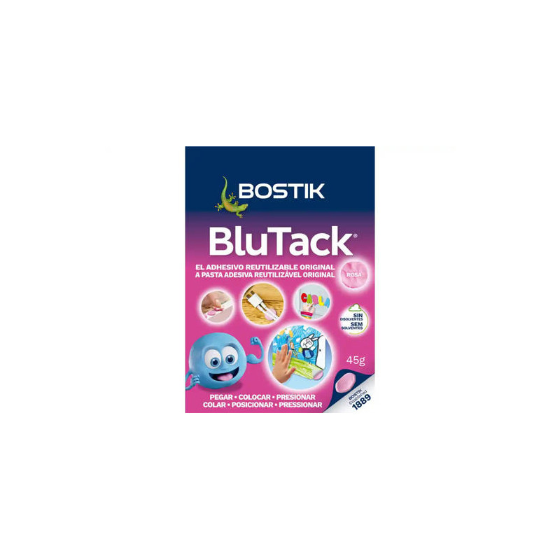 SUJETACOSA MASILLA BOSTIK BLU TACK ROSA BLISTER DE 45 GR