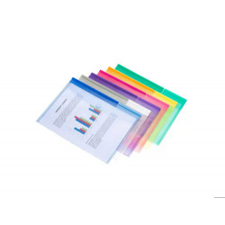 CARPETA BROCHE DJOIS POLIPROPILENO DIN A4 HORIZONTAL PACK DE 12 UNIDADES COLORES SURTIDOS