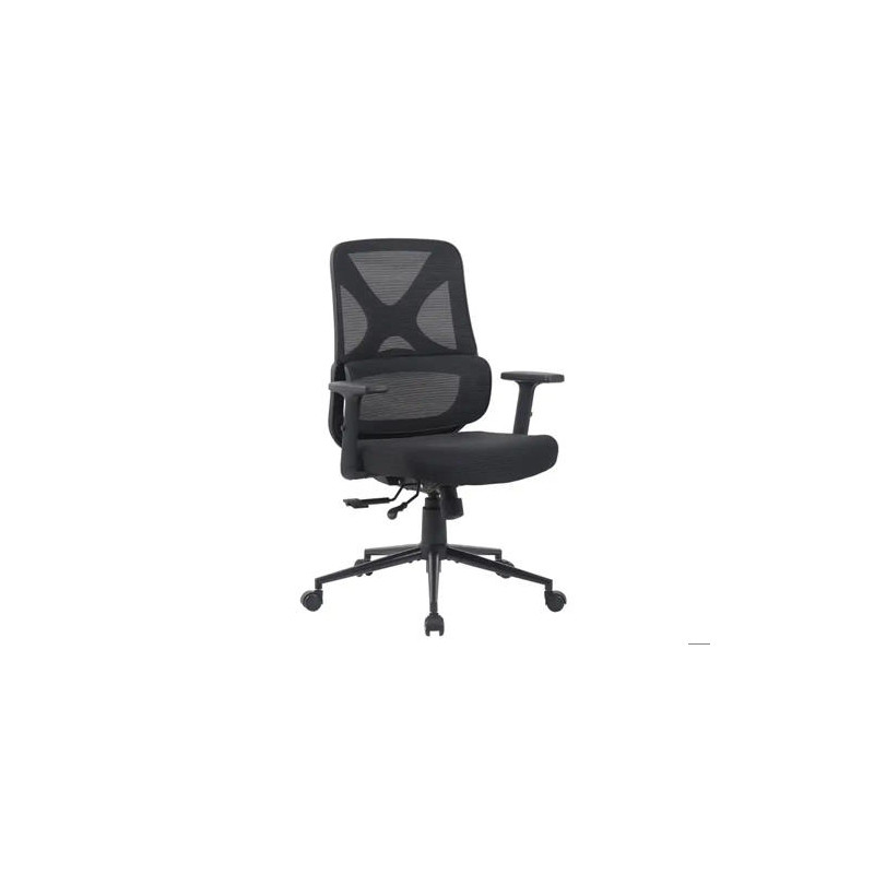 SILLA DE OFICINA ARCHIVO 2000 VESPA MECANISMO SINCRO RESPALDO MALLA Y ASIENTO TRASLACK NEGRO
