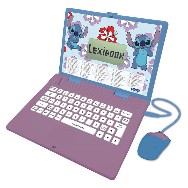 ORDENADOR PORTATIL LEXIBOOK STITCH EDUCATIVO PARLANTE BILING E CON 124 ACTIVIDADES EN INGLES Y ESPAÑ