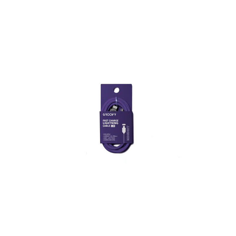 CABLE GROOVY USB TIPO C A APPLE LIGHTNING LONGITUD 1 M COLOR MORADO