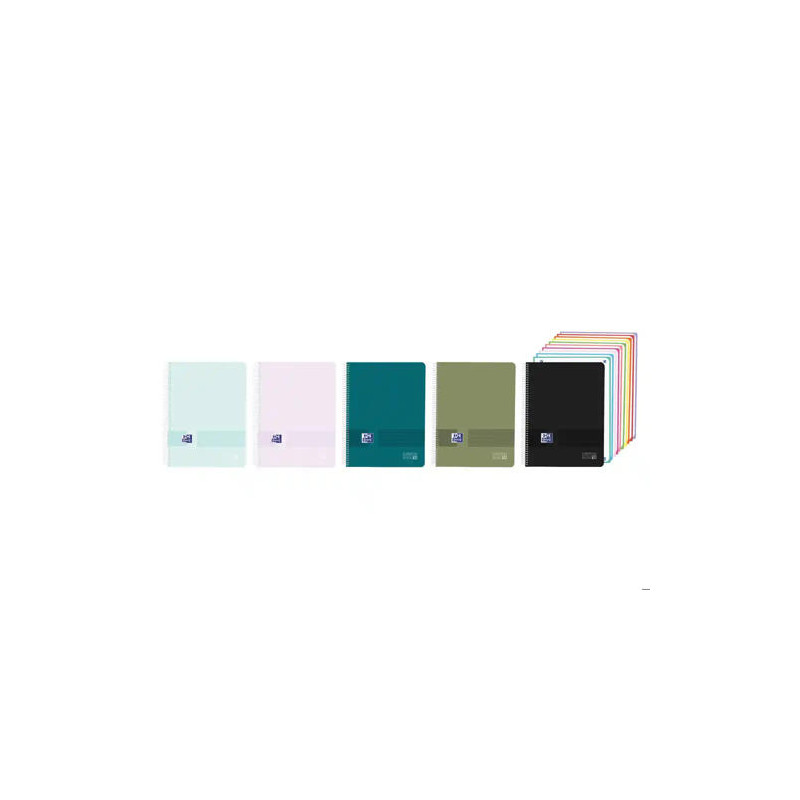 CUADERNO ESPIRAL OXFORD LIVE&GO EUROPEANBOOK 10 TAPA PLASTICO DIN A4 200 HOJAS CUADRO 5 MM