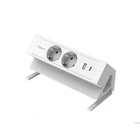 REGLETA FELLOWES SOBREMESA 2 TOMAS + USB A + USB C COLOR BLANCO