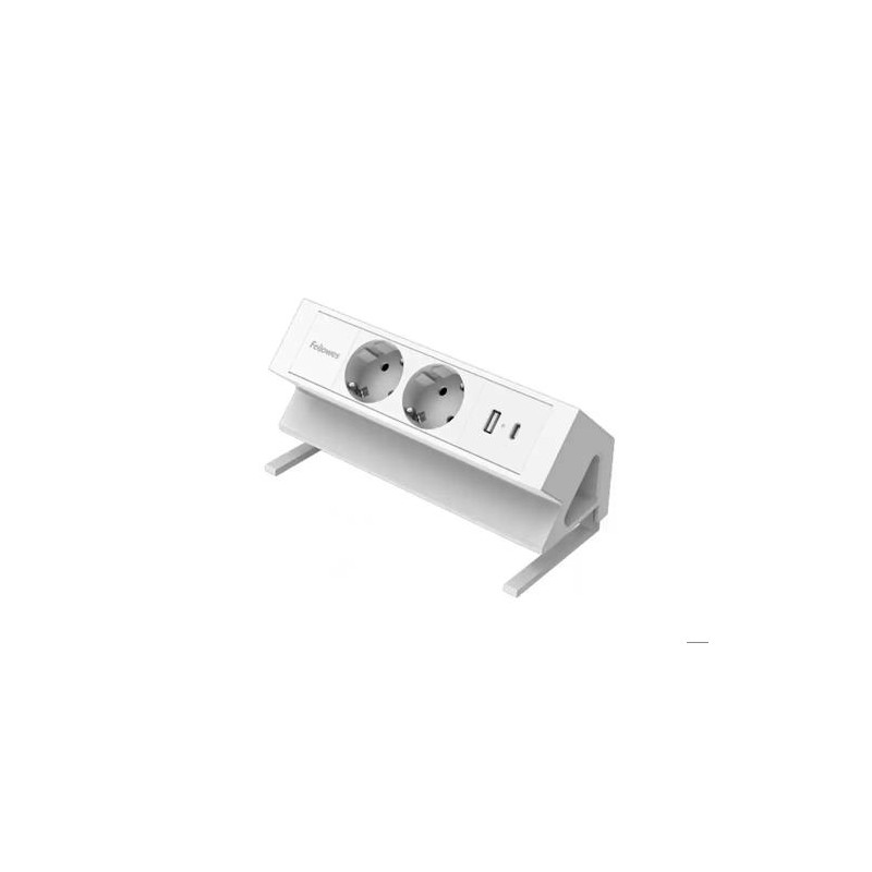 REGLETA FELLOWES SOBREMESA 2 TOMAS + USB A + USB C COLOR BLANCO