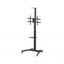 SOPORTE FELLOWES PARA PANTALLAS TV HASTA 70" HASTA 50 KG CON 4 RUEDAS AJUSTE DE ALTURA COLOR NEGRO