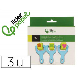 ESPONJA MANUALIDADES LIDERPAPEL RODILLO CON FORMAS GOMA EVA CAJA CON 3 UNIDADES