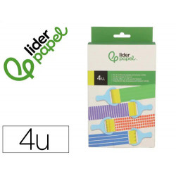 ESPONJA MANUALIDADES LIDERPAPEL RODILLO CON TEXTURAS GOMA FOAM CAJA CON 4 UNIDADES