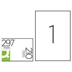 ETIQUETA ADHESIVA Q-CONNECT POLIESTER A4 BLANCO ALTO BRILLO PARA IMPRESORAS INKJET PACK CON 20 HOJAS