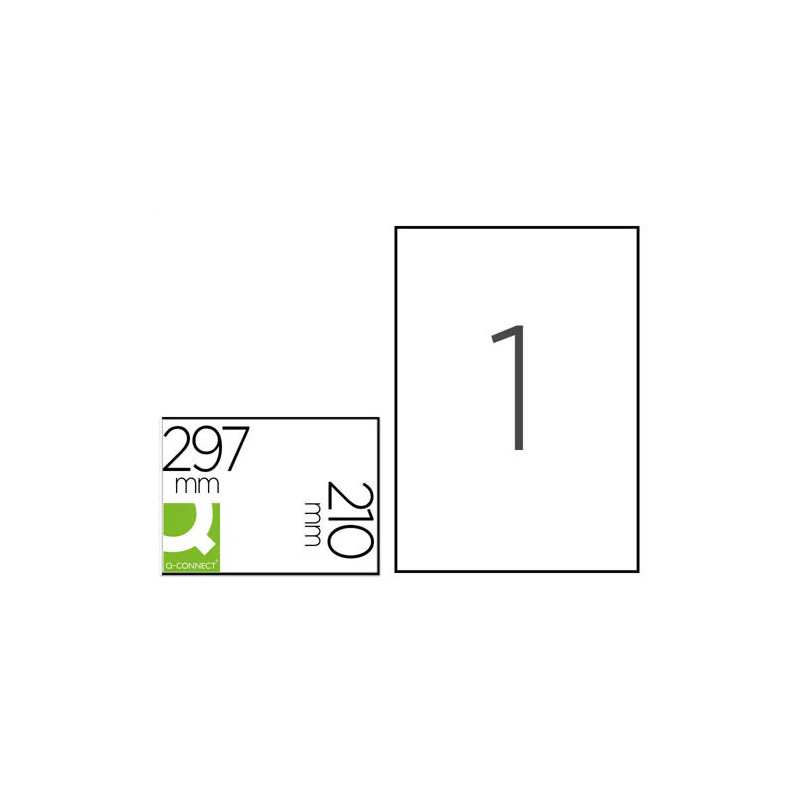 ETIQUETA ADHESIVA Q-CONNECT POLIESTER A4 BLANCO ALTO BRILLO PARA IMPRESORAS INKJET PACK CON 20 HOJAS