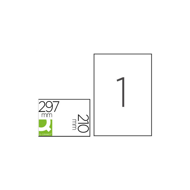 ETIQUETA ADHESIVA Q-CONNECT POLIESTER A4 BLANCO MATE PARA IMPRESORAS INKJET PACK CON 20 HOJAS