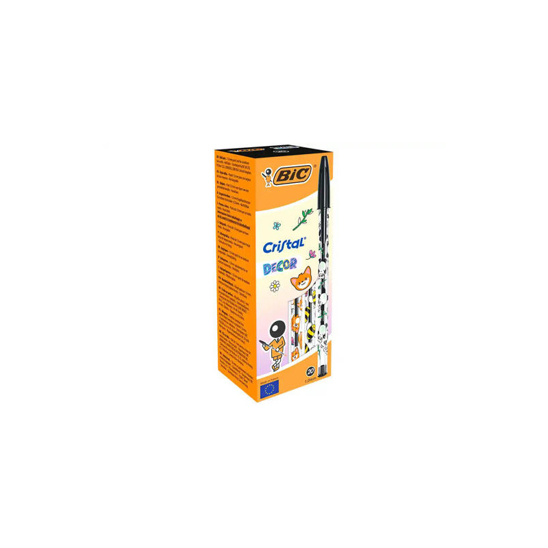 BOLIGRAFO BIC CRISTAL KAWAII NEGRO PUNTA 1 MM