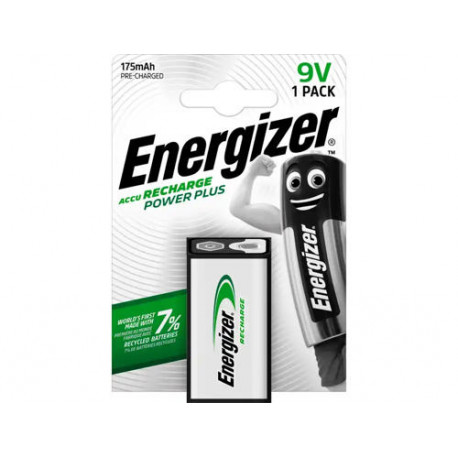 PILA ENERGIZER RECARGABLE POWER PLUS 9V BLISTER DE 1 UNIDAD
