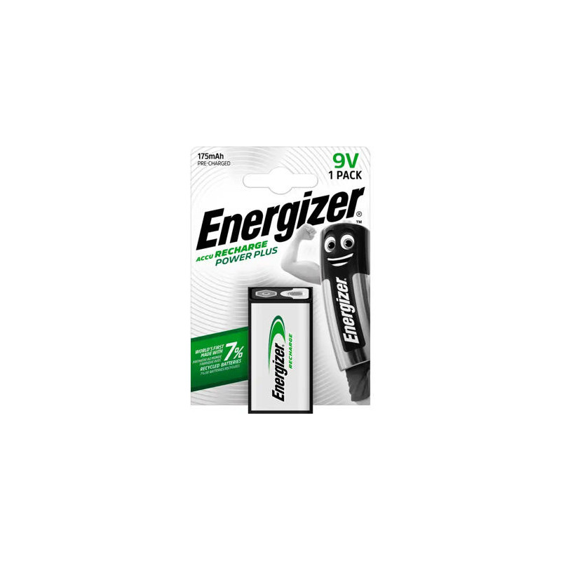 PILA ENERGIZER RECARGABLE POWER PLUS 9V BLISTER DE 1 UNIDAD