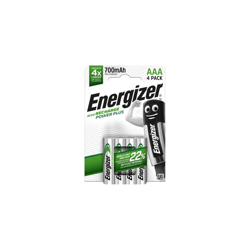 PILA ENERGIZER RECARGABLE POWER PLUS AAA BLISTER DE 4 UNIDADES