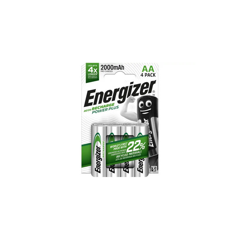 PILA ENERGIZER RECARGABLE POWER PLUS AA BLISTER DE 4 UNIDADES