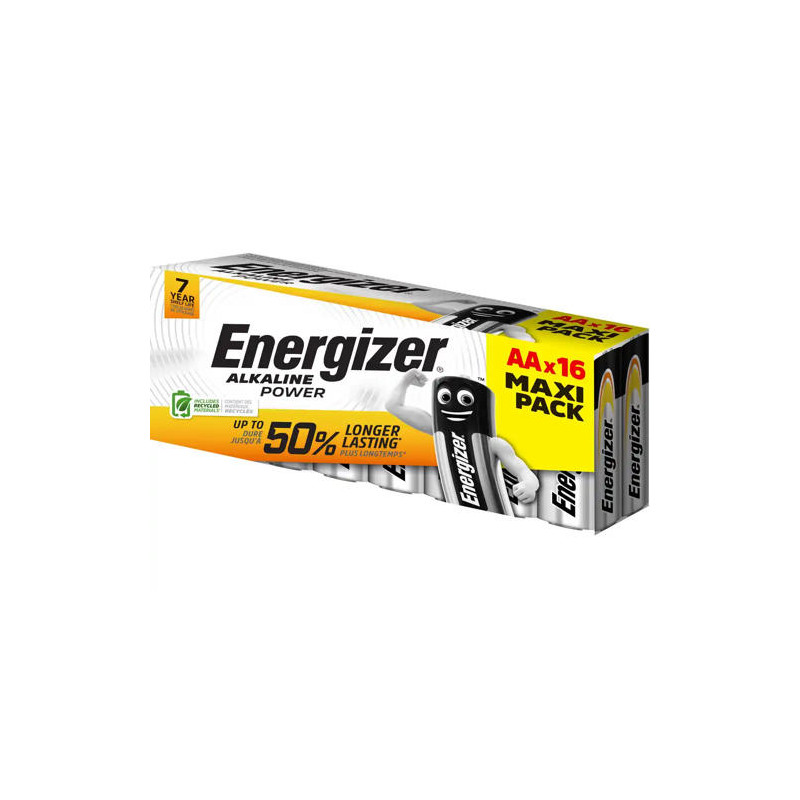 PILA ENERGIZER ALCALINA POWER AA BLISTER DE 16 UNIDADES