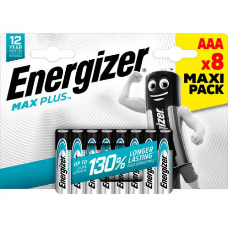PILA ENERGIZER ALCALINA MAX PLUS AAA BLISTER DE 8 UNIDADES