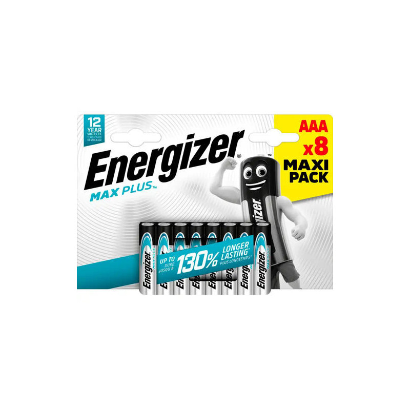 PILA ENERGIZER ALCALINA MAX PLUS AAA BLISTER DE 8 UNIDADES