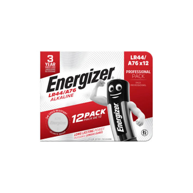 PILA ENERGIZER ALCALINA ESPECIALIDAD LR44 BLISTER DE 12 UNIDADES