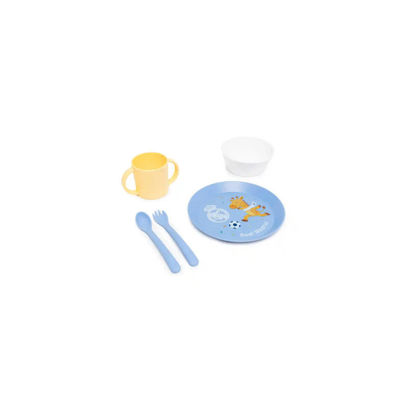 VAJILLA INFANTIL MINILAND REAL MADRID KIDDIE MEAL SET DE 5 PIEZAS