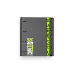 CARPETA CARCHIVO CARPEBLOCK 360 DO NOT CROSS A4 POLYFOAM 4 ANILLAS 35 MM CON RECAMBIO 100 H CUADRO 
