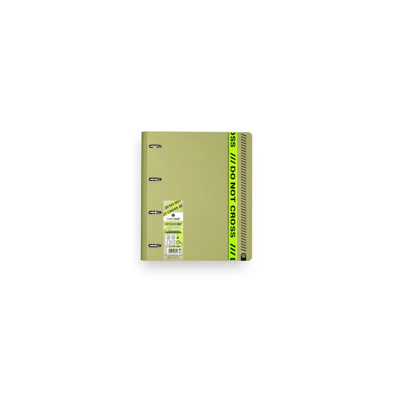 CARPETA CARCHIVO CARPEBLOCK 360 DO NOT CROSS A4 POLYFOAM 4 ANILLAS 35 MM CON RECAMBIO 100 H CUADRO 
