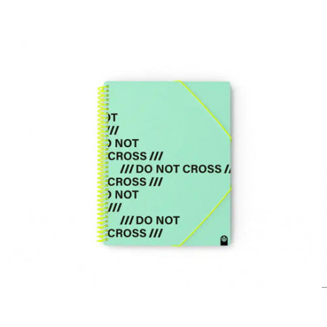 CARPETA CARCHIVO ARCHIVEX DO NOT CROSS A4 POLIPROPILENO ESCAPARATE CON ESPIRAL 40 FUNDAS VERDE MENTA