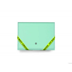 CARPETA CARCHIVO DO NOT CROSS FOLIO CLASIFICADORA 13 DEPARTAMENTOS CON GOMAS POLYFOAM VERDE MENTA