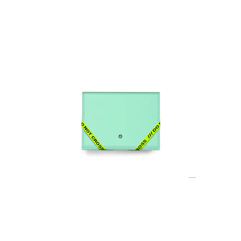 CARPETA CARCHIVO DO NOT CROSS FOLIO CLASIFICADORA 13 DEPARTAMENTOS CON GOMAS POLYFOAM VERDE MENTA