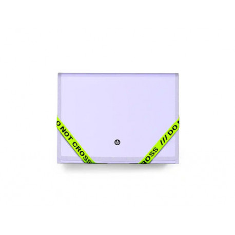 CARPETA CARCHIVO DO NOT CROSS FOLIO CLASIFICADORA 13 DEPARTAMENTOS CON GOMAS POLYFOAM MALVA
