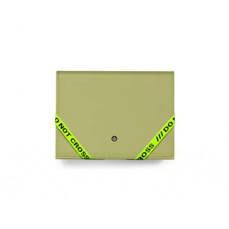 CARPETA CARCHIVO DO NOT CROSS FOLIO CLASIFICADORA 13 DEPARTAMENTOS CON GOMAS POLYFOAM VERDE MILITAR