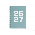 AGENDA ESPIRAL ESCOLAR MIQUELRIUS PLUS BASIC TAPA CARTON DIN A5 SEMANA VISTA 26-27 VERDE