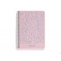AGENDA ESPIRAL ESCOLAR MIQUELRIUS ACTIVA TAPA CARTON FORRADO OCTAVO DIA PAGINA 26-27 ROSA